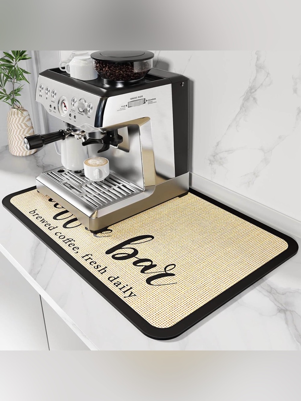 Coffee Mat - Dish Drying Mat for Kitchen Counter, Hide Stain